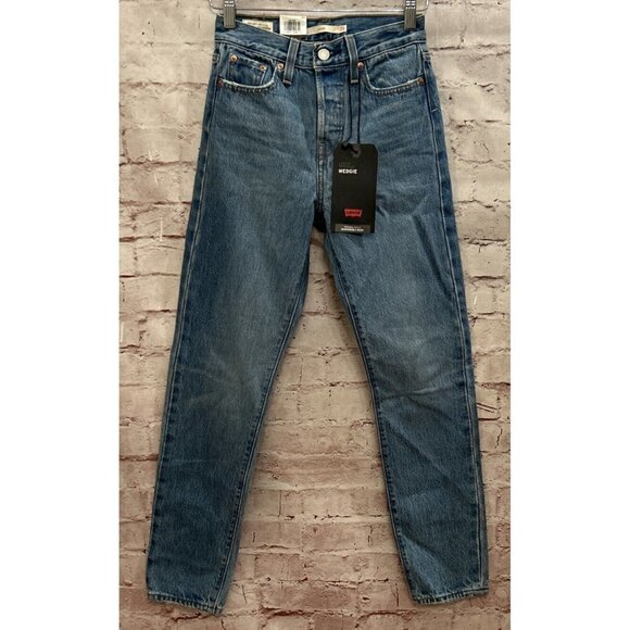 Levi's Jeans Womens 23 Premium Denim WEDGIE Button Fly Big E Tapered 24 x 27.5 - Picture 1 of 6
